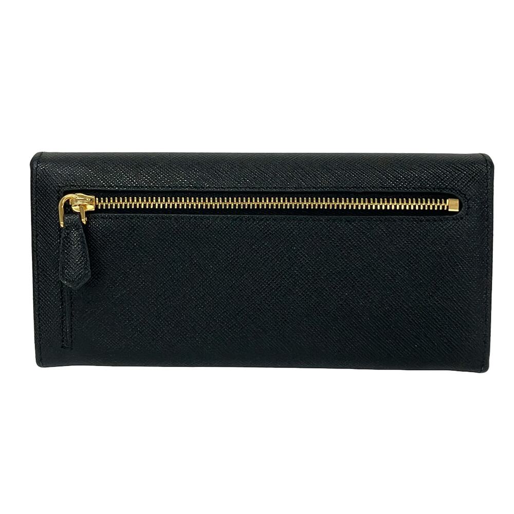 Prada Long Wallet 1MH132 Black Hibiscus - Picture 2 of 7